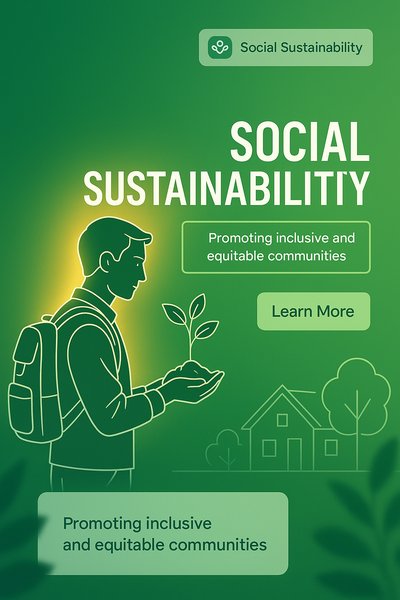 Social Sustainability Concept Graphic for Community Engagement