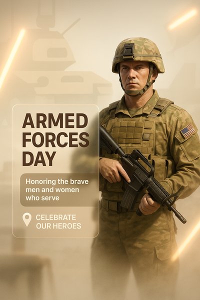 Armed Forces Day Tribute Graphic Featuring Soldier