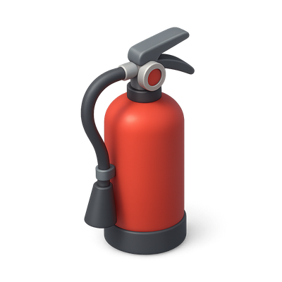3D Icon of a Fire Extinguisher in Isometric View