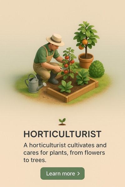 Horticulturist in a Serene Garden Scene
