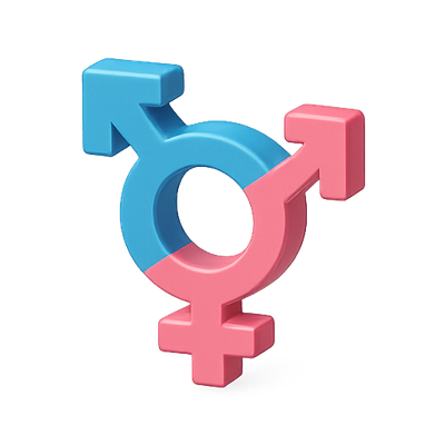 3D Gender Symbols Icon Representing Inclusivity