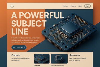 Minimalist Landing Page Design with Quantum Circuitry