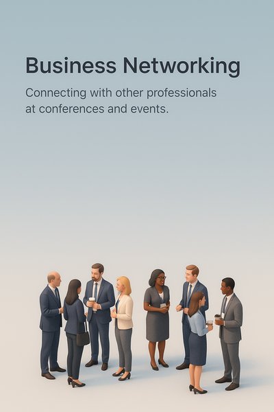 Business Professionals Networking at a Conference in 3D Style