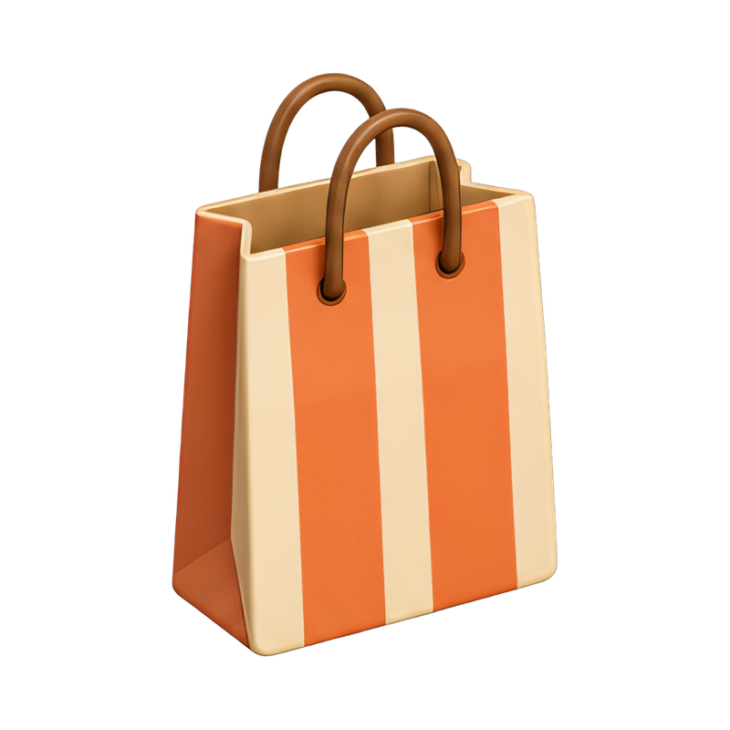 striped paper shopping bag