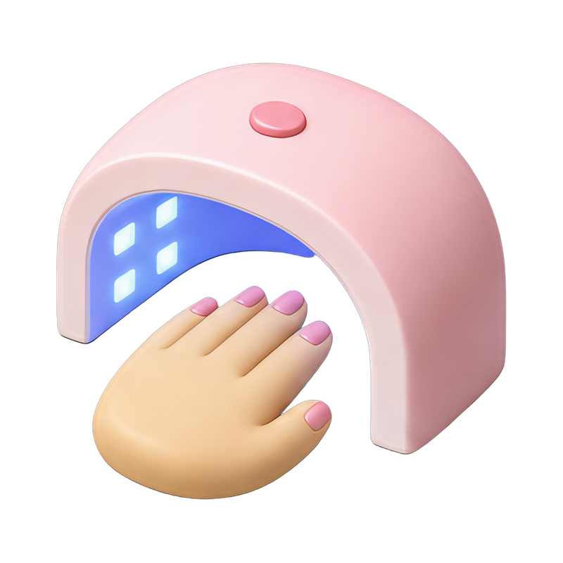 UV manicure lamp in use