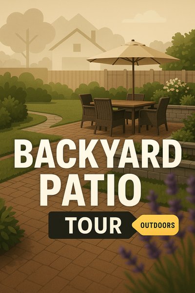 Stylized Outdoor Patio Tour Graphic with Modern Design