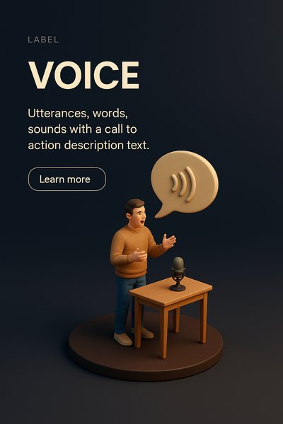 3D Scene Depicting Voice Concept with Minimalist Design