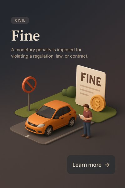3D Scene Depicting a Monetary Fine Concept in Realistic Style