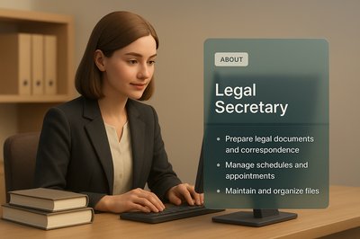Light and Professional Legal Secretary Design with 3D Elements