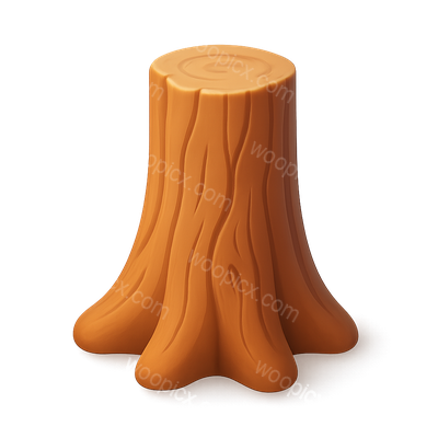 3D Icon of a Sequoia Tree Trunk with Isometric Design