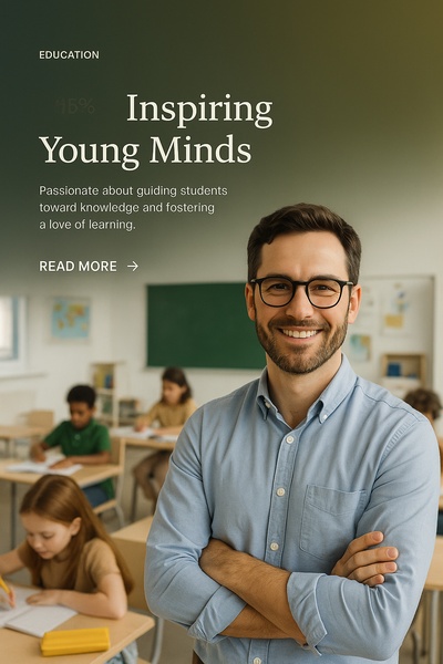 Smiling Teacher Engaging with Students in Classroom