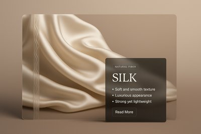 Elegant 3D Illustration of Silk with Text Overlay