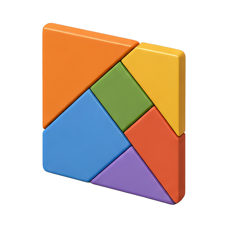 colorful tangram shapes