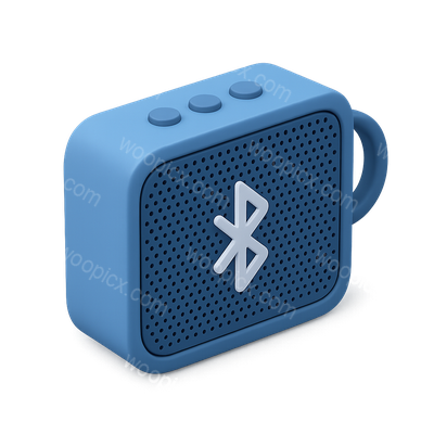 Stylish 3D Bluetooth Speaker Icon with Isometric Design