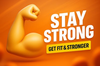 Motivational Fitness Graphic with Strong Arm Illustration