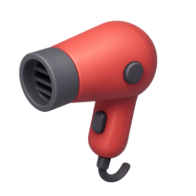 Stylish 3D Blow Dryer Icon with Isometric View