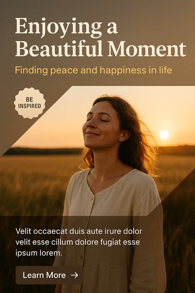 Serene Sunset Portrait of a Happy Woman in Nature