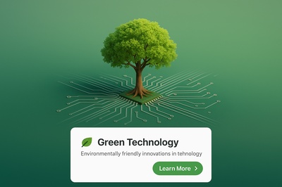 Tree on Circuit Board Representing Green Technology Concept