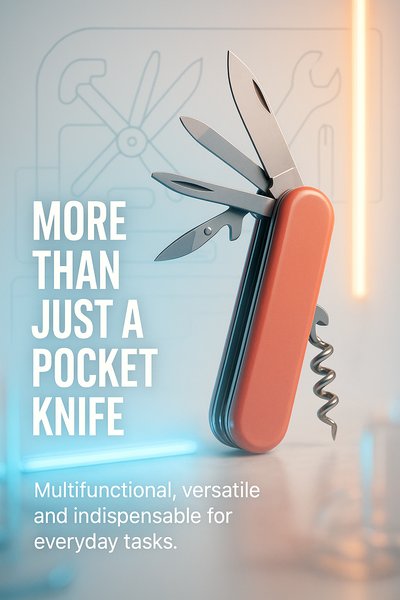 Multifunctional Pocket Knife Graphic Representation