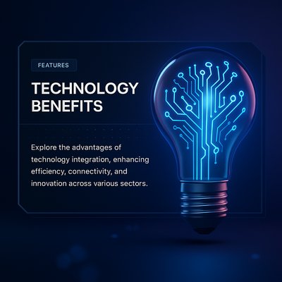 Innovative Technology Light Bulb Illustration in Dark Environment
