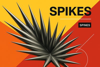 Dynamic Graphic Composition with Spikes and Bold Colors