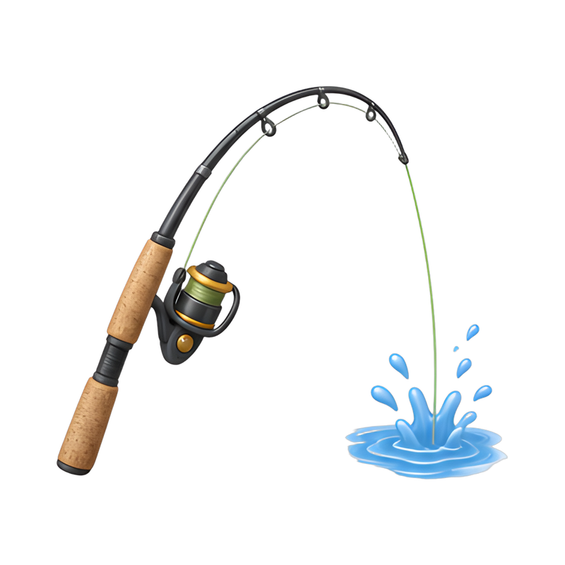 fishing rod casting into water