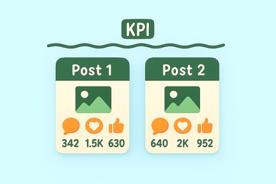 Digital KPI Comparison Graphic for Social Media Posts