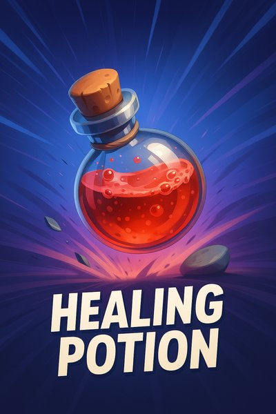 Dynamic Healing Potion Illustration with Vibrant Colors