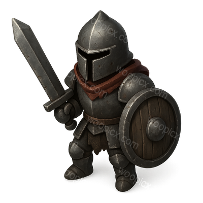 3D Soulslike Icon with Knight and Sword