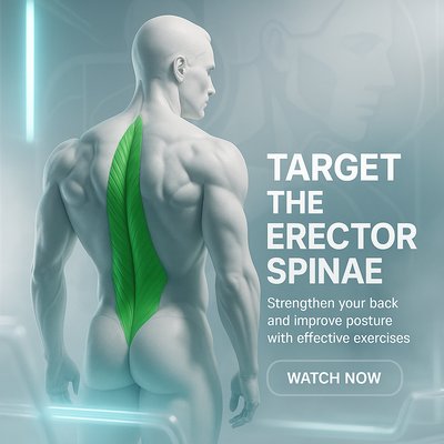 Fitness Promotion Graphic for Erector Spinae Exercises