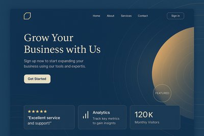 Boho Style Landing Page Design with Gradient Background