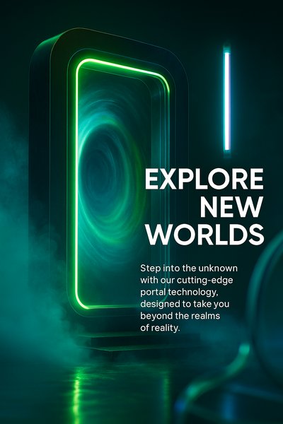 Neon Portal Design Carousel Slide for LinkedIn