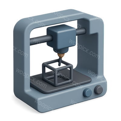 3D Printer Icon with Cube Model Design