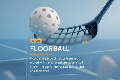 3D Floorball Design with Integrated Text and Graphics