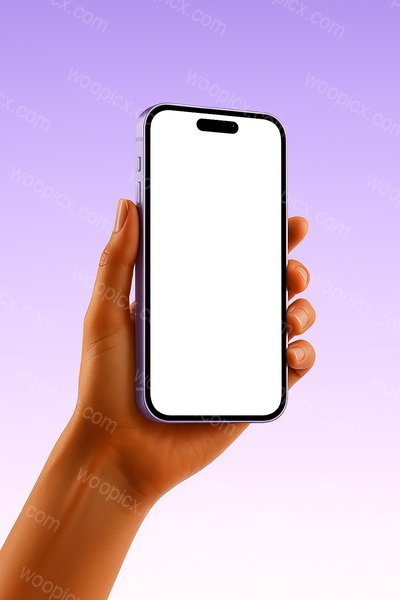 Smartphone in Hand Against Gradient Background