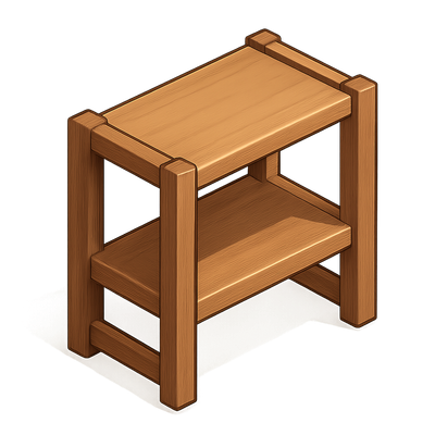 Stylish 3D Wooden Shelf Design with Isometric View