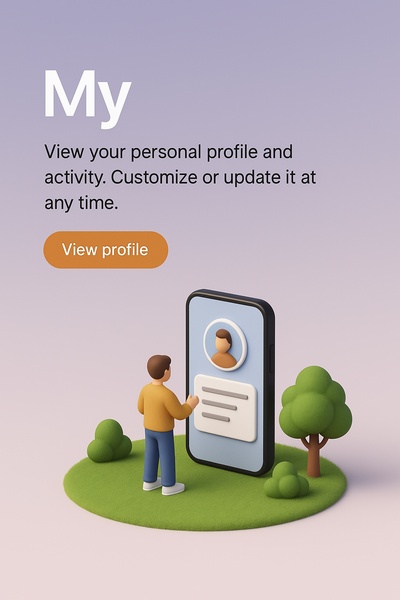 3D Scene of Personal Profile Interaction in Realistic Style