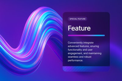 Iridescent Fluid Waves: Abstract Neon Design Element