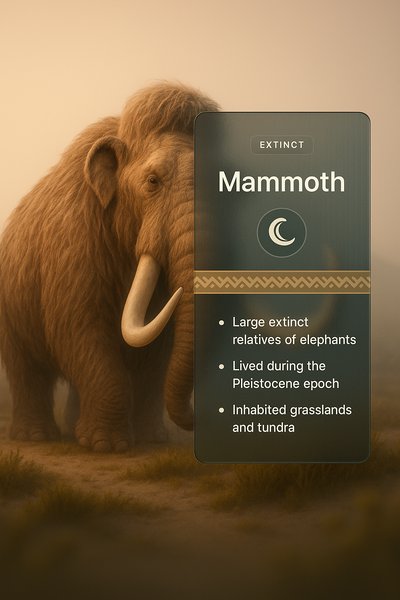 3D Mammoth Illustration with Web Design Elements