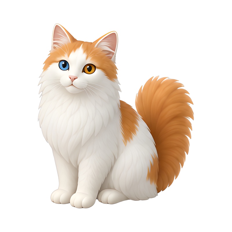 unique odd-eyed cat portrait