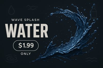 Dynamic Water Wave Advertisement with Pricing Details