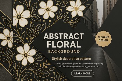 Elegant Black and Gold Floral Pattern Background Design