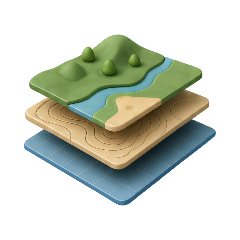 detailed layered terrain map