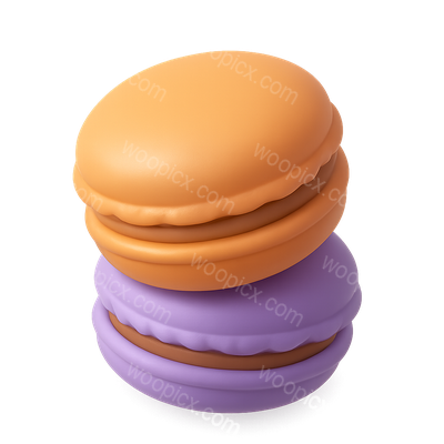Stylish 3D Stacked Macarons Icon Design