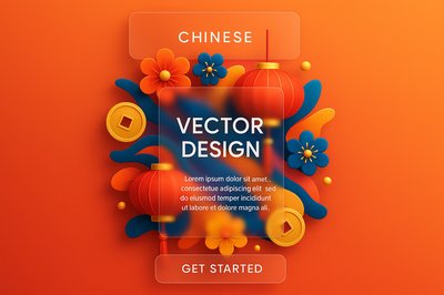Vibrant Chinese Festival Design Elements for Advertising