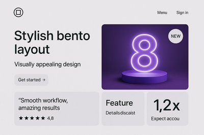 Minimalist Web Page Design with Bento Layout