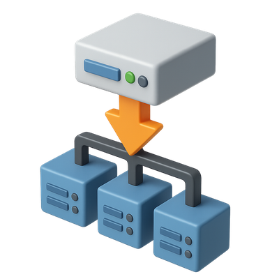 3D Load Balancer Icon in Isometric View