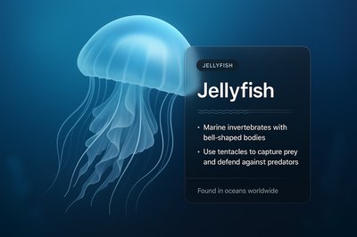 Stunning 3D Jellyfish Illustration with Informative Overlay