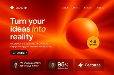Dynamic Landing Page Design with Gradient Background