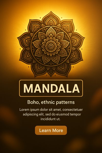 Elegant Mandala Design for Boho Ethnic Patterns